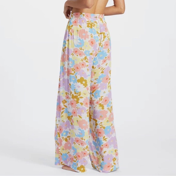 Billabong Flowy Wide Split Leg Floral Pants - Picture 5 of 7